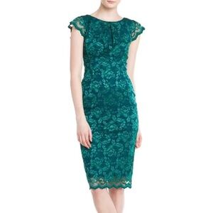 ABS Allen Schwartz Teal Lace Midi Dress